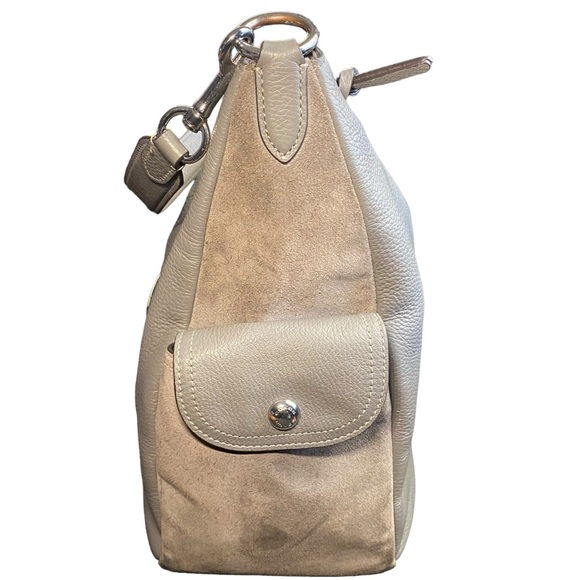 COACH c1522 Pennie Gray Pebbled Leather Shoulder bag  Large Handbag - Picture 6 of 14